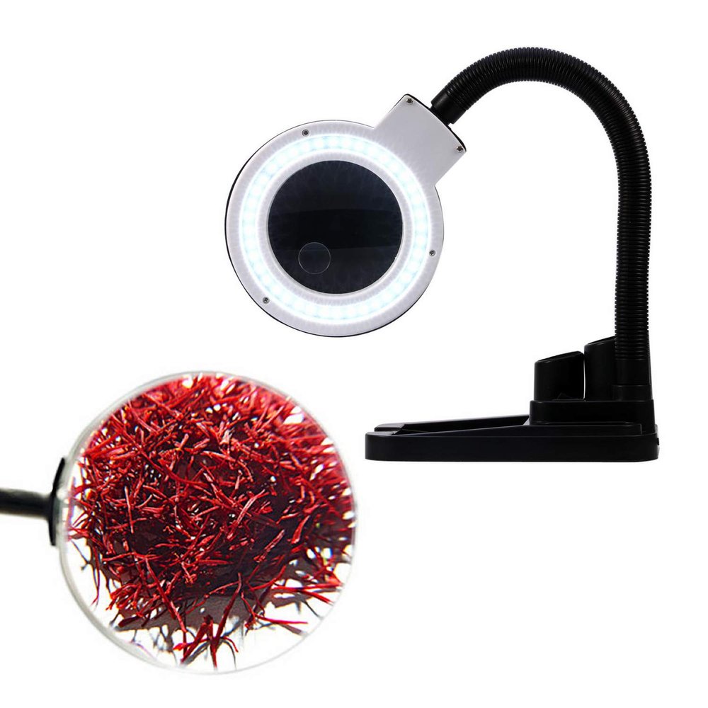 5X 10X Magnifying Glass Table lamp, 40 LED Illuminated Lighting, Stand Magnifier & Desk Lamp, for Reading, Repair Crafts, Close Work
