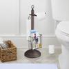 nu Steel TGORB15H Free Standing Toilet Paper Holder Stand Bathroom & Newspaper and Magazine Rack for Bathroom, Toilet Tissue Paper Roll Storage, Oil Rubbed Bronze Finish view 2