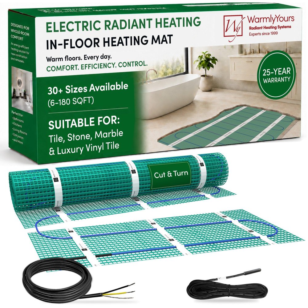 WarmlyYours 6sqft 120V Radiant Floor Heating Roll, 3 ft Wide Cut-and-Turn