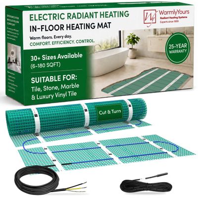 WarmlyYours 30sqft 120V Radiant Floor Heating Roll, 3 ft Wide Cut-and-Turn