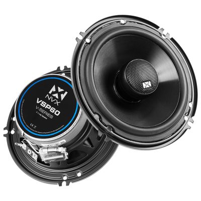 NVX VSP60 6" Premium Car Speakers, 600W Max, 200W RMS, 2-Way 6 inch Coaxial w/ 1" Silk Dome Tweeters & Built-in X-Overs, Easy to Install in Cars/Trucks/Doors (Pair)