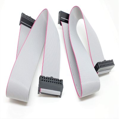 Connectors Pro Pc Accessories 13 Inches 33cm 2-Pack of 20P 2.54mm F/F IDC Silver Flat Ribbon Cable with Black 2.54mm FC Dual Row Female Sockets (20P-33cm-2PK)