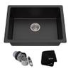 KRAUS Quarza 24-inch Kitchen Sink Drop-In/Undermount Single Bowl Granite Kitchen Sink Black Onyx, KGD-410B view 1