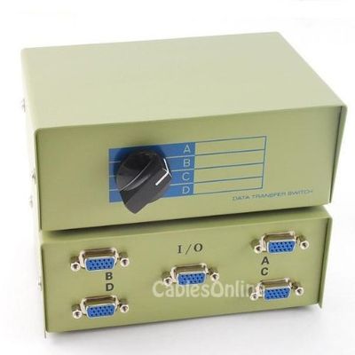 CablesOnline 4-Way VGA (HD15) Manual Switch Box (SB-009)