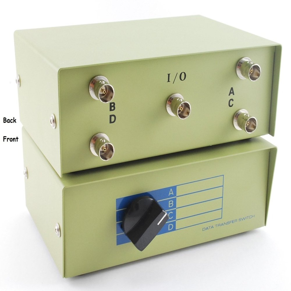 CablesOnline 4-Way Metal ABCD BNC Manual Rotary Switch Box (SB-037)