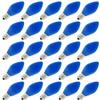 Creative Hobbies Box of 25 Light Bulbs -C7, Steady Burning - Opaque Blue - 7 Watt, Nickel Plated Candelabra Base, Extended Life, Great for Night Lights, Decorative Lights and Christmas Strings view 1