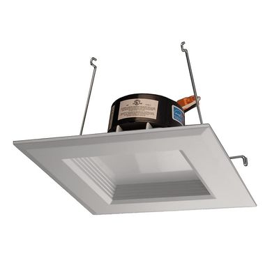 NICOR Lighting 5 inch White Square LED Recessed Downlight in 3000K (DQR5-10-120-3K-WH-BF)