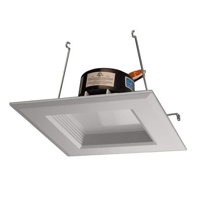 NICOR Lighting 5 inch White Square LED Recessed Downlight in 4000K (DQR5-10-120-4K-WH-BF)