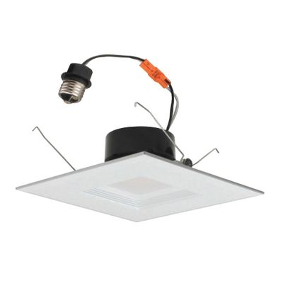 NICOR Lighting 6 inch White Square LED Recessed Downlight in 2700K (DQR6-10-120-2K-WH-BF)