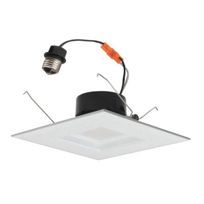 NICOR Lighting 6 inch White Square LED Recessed Downlight in 3000K (DQR6-10-120-3K-WH-BF)