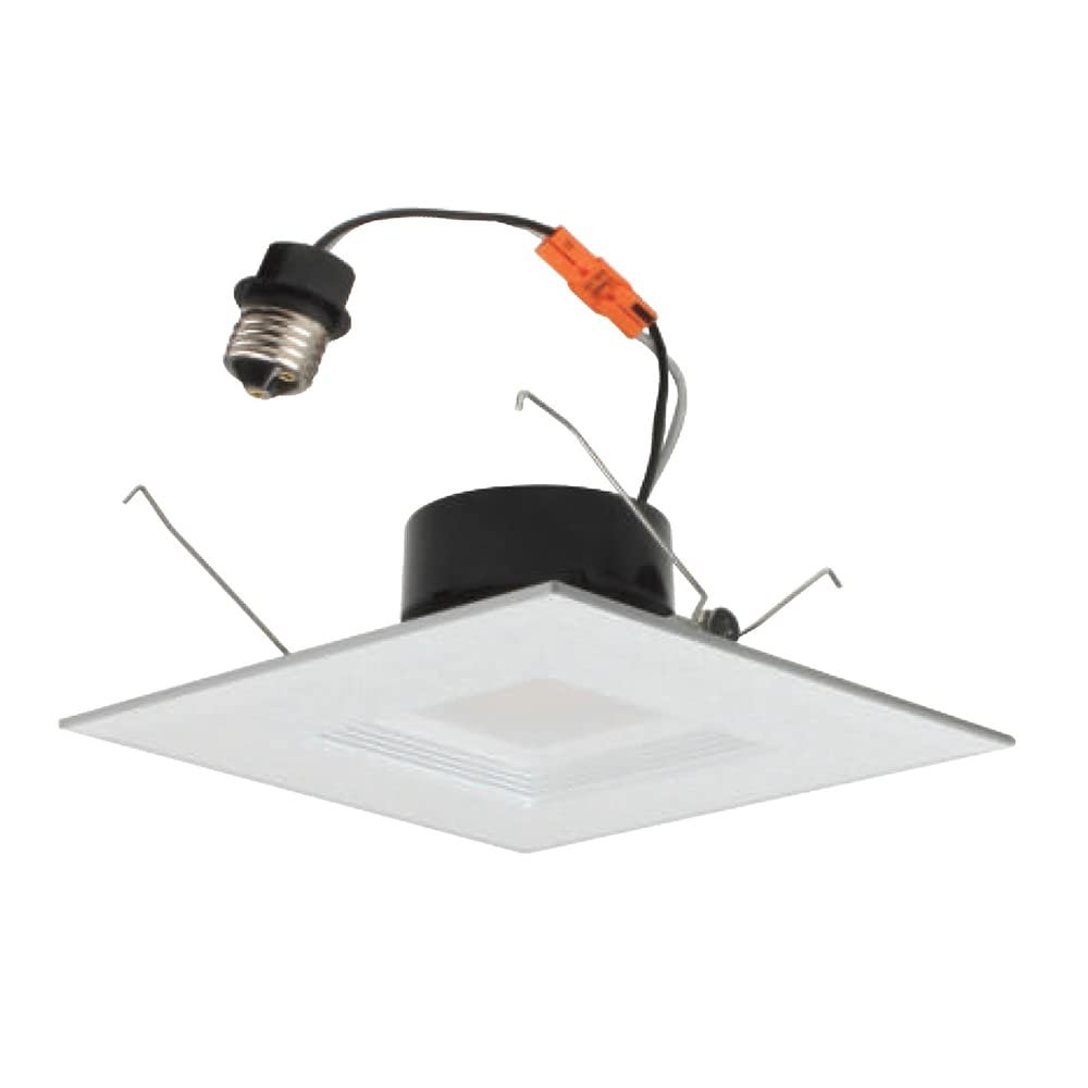 NICOR Lighting 6 inch White Square LED Recessed Downlight in 3000K (DQR6-10-120-3K-WH-BF)