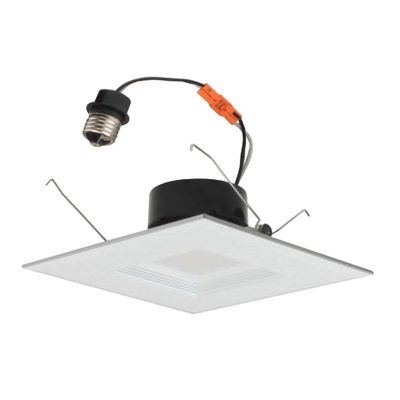NICOR Lighting 6 inch White Square LED Recessed Downlight in 4000K (DQR6-10-120-4K-WH-BF)