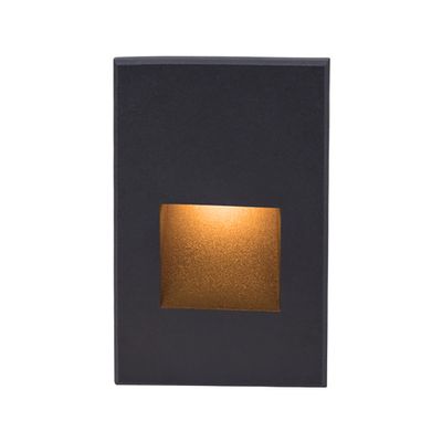 WAC Landscape Lighting, LEDme 120V LED Vertical Indoor and Outdoor Step and Wall Light Amber 1800K LED in Black