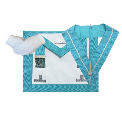 Unique Regalia Masonic Craft Worshipful Master WM Lambskin Apron,Gloves and Officer Collar