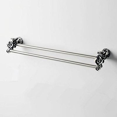 GOWE Wall Mounted Fashion Ancient tin color Bathroom Accessories Aluminum Rose Double Towel Bar,Towel Shelf
