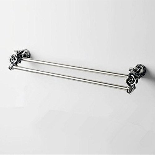 GOWE Wall Mounted Fashion Ancient tin color Bathroom Accessories Aluminum Rose Double Towel Bar,Towel Shelf