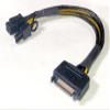 15-Pin SATA Male to 8-Pin (6+2 Pin) PCI-Express Female Video Card Power Adapter Cable view 2