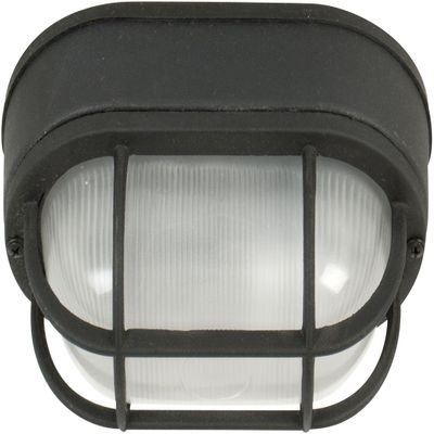 Craftmade Z396-TB Bulkhead Outdoor Marine Flush Mount Ceiling Lighting, 1-Light 60 Watt (5"W x 9"H), Matte Black