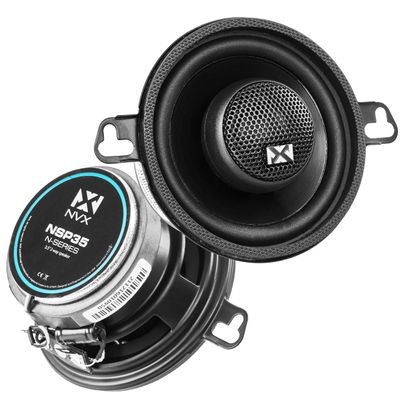 NVX NSP35 3.5" Car Speakers, 200W Max, 70W RMS, 2-Way Coaxial w/Silk Dome Tweeters & Built-in X-Overs, Easy to Install in Cars/Trucks/Doors (Pair)