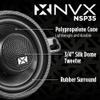 NVX NSP35 3.5" Car Speakers, 200W Max, 70W RMS, 2-Way Coaxial w/Silk Dome Tweeters & Built-in X-Overs, Easy to Install in Cars/Trucks/Doors (Pair) view 2