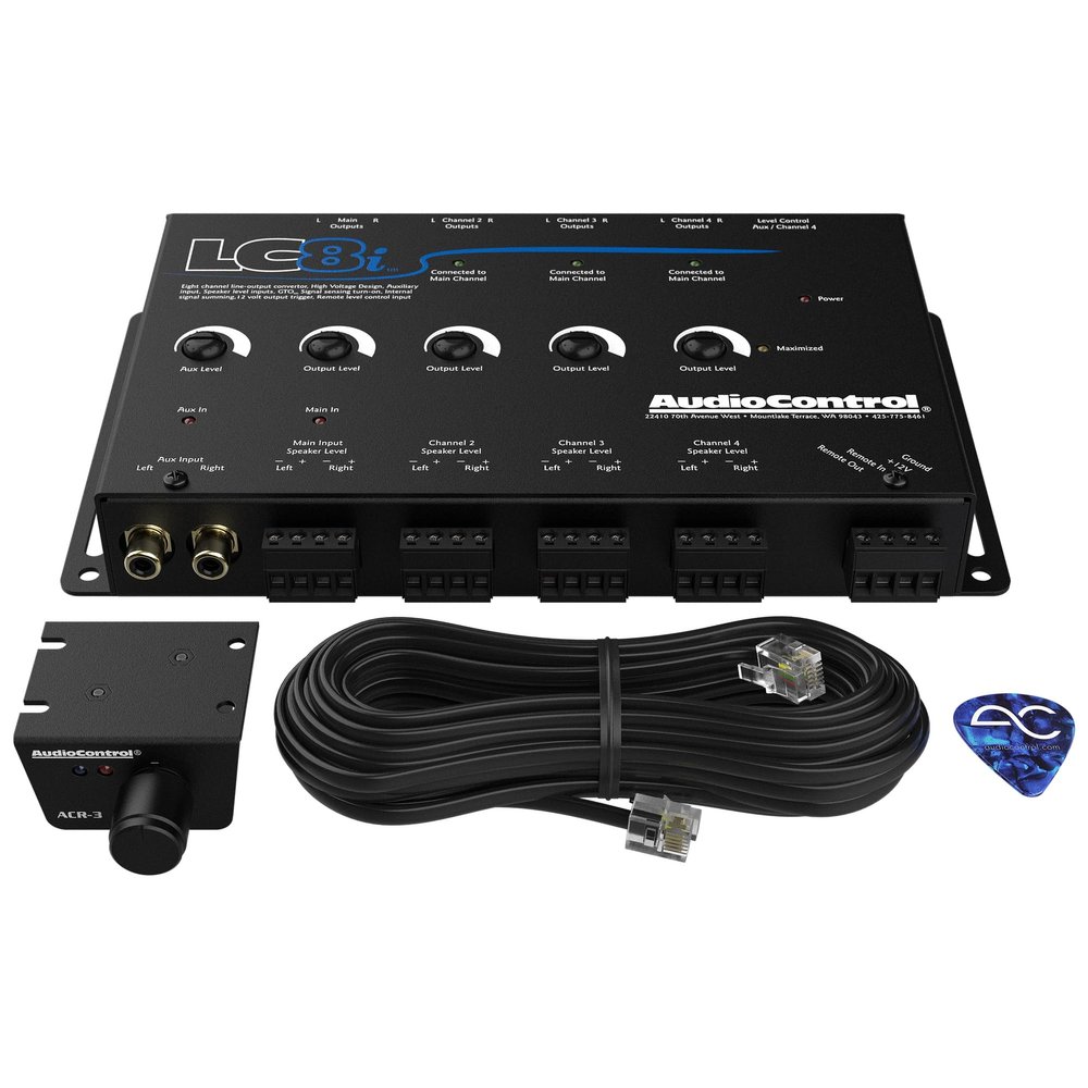 AudioControl LC8i 8-Channel Active Line Output Converter with Auxiliary Input for Adding Subwoofers, Amplifiers to Factory Car Audio Receiver or Head Unit, Includes ACR-1 Dash Remote Bass Knob