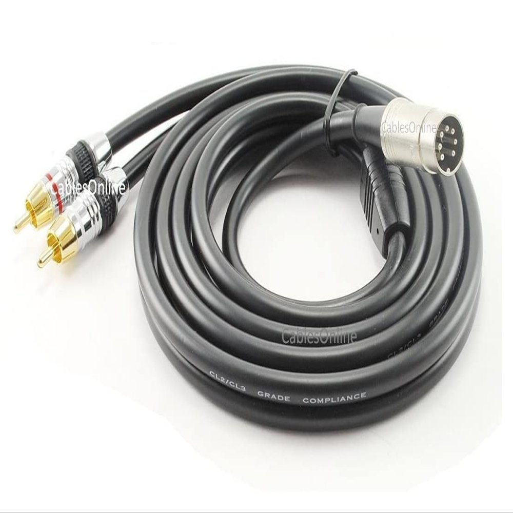 CablesOnline 6ft 7-Pin Din Male to 2-RCA Male Professional Premium Audio Cable for Bang & Olufsen, Naim, Quad...Stereo Systems (BO-2706)