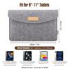 MoKo 9-11 Inch Felt Tablet Sleeve Bag Carrying Case Fits with Tab S8/S9 11", iPad Pro 11 inch, iPad 10th Gen 10.9, iPad 9/8/7th 10.2, iPad Air 5/4th 10.9, iPad Air 3 10.5, iPad 9.7 - Light Gray view 2