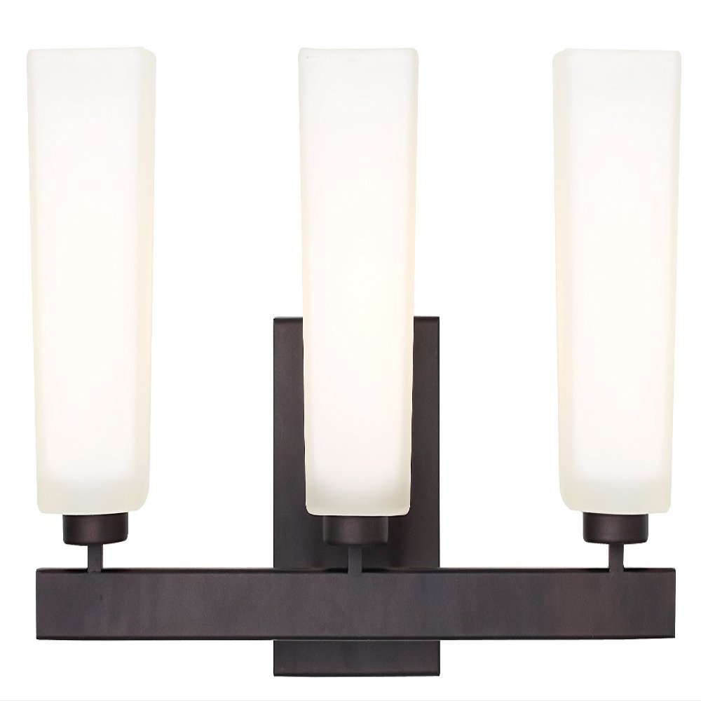 Canarm IVL472A03ORB Ltd Hartley 3 Light Vanity, Oil Rubbed Bronze with Flat Opal Glass