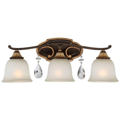 Metropolitan N1463-652 Chateau Nobles Vanity, 3-Light 300 Total Watts, Raven Bronze