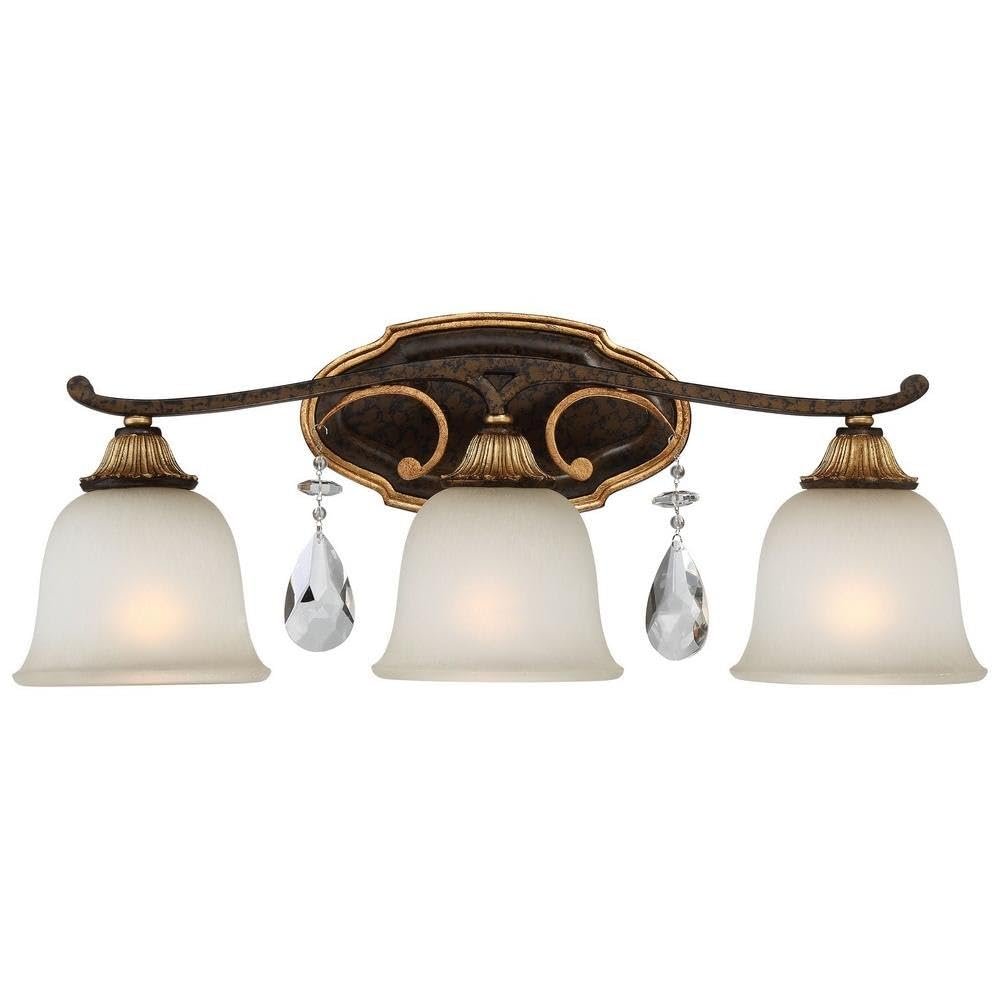 Metropolitan N1463-652 Chateau Nobles Vanity, 3-Light 300 Total Watts, Raven Bronze