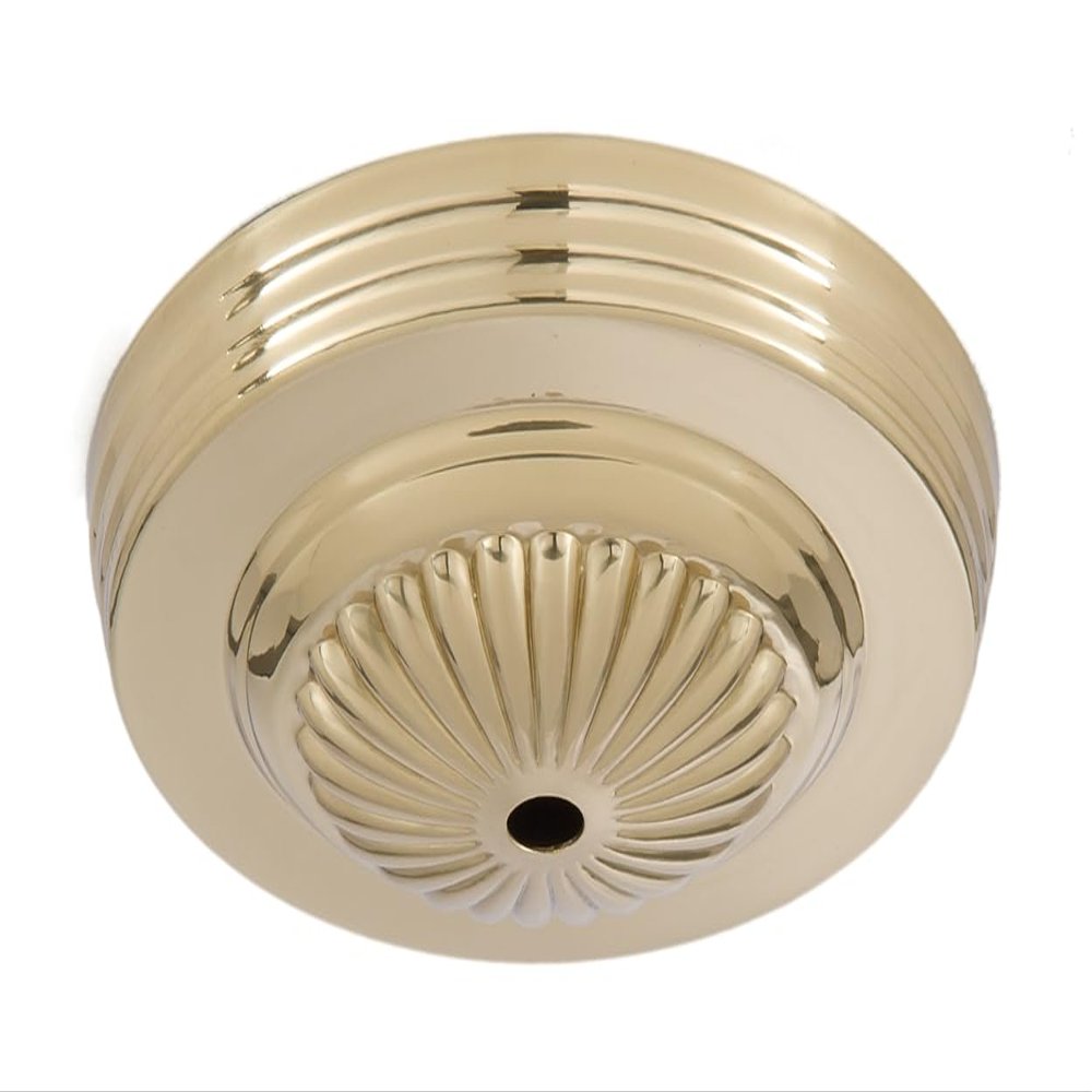 B&P Lamp 5 1/4 Inch Stamped Embossed Ceiling Light Canopy Plate (Unfinished Brass)