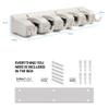 HOME IT Mop And Broom Holder Wall Mount - Garage Storage Systems with 5 Slots, 6 Hooks, 7.5lbs Capacity Per Slot - Garden Tool Organizer For Home, Kitchen, Closet, Garage, Laundry Room - Off-White view 2