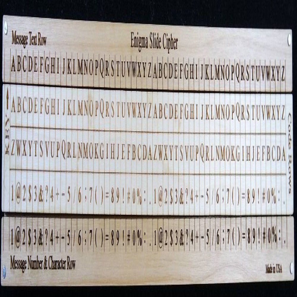 Creative Crafthouse Enigma Slide Cipher - Linear Rule Cipher with Numbers & Characters