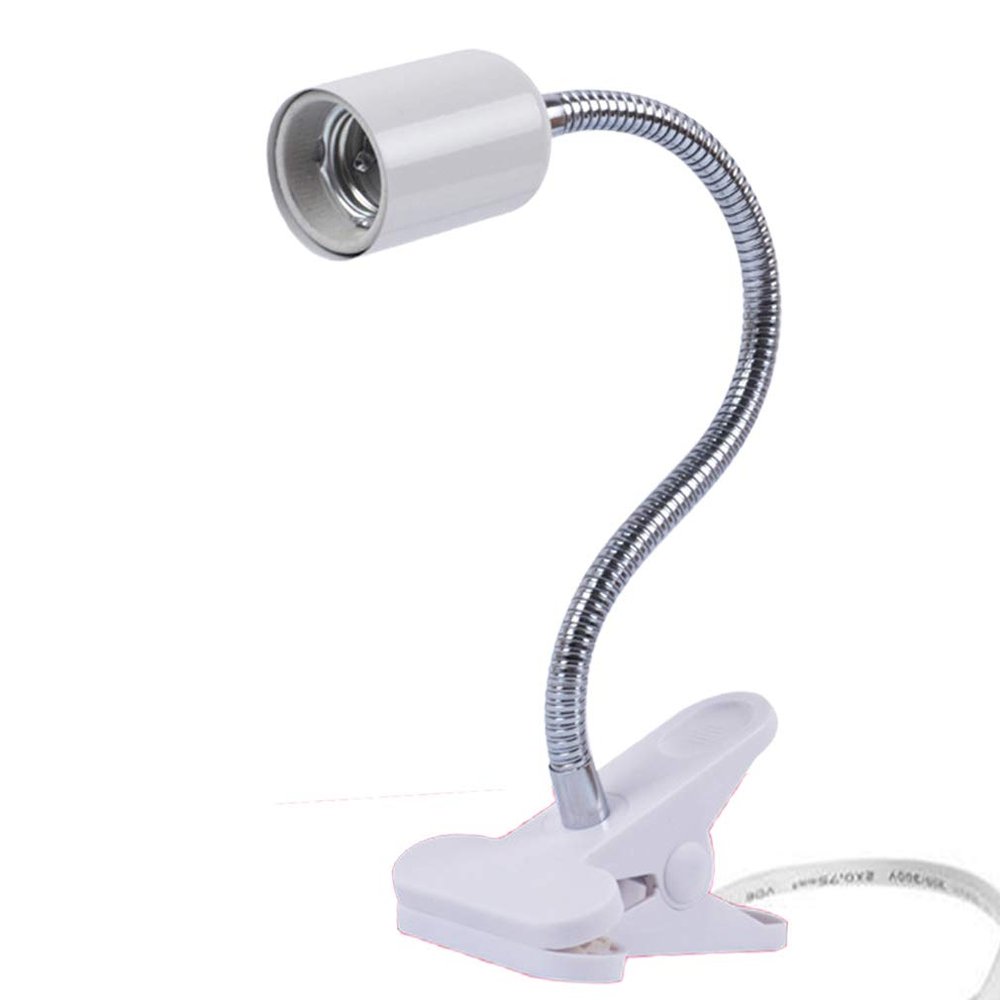 Superdream US Plug Flexible Aluminium Wire Neck with On/Off Switch for E26/E27 Socket Desk Lamp Clip Holder