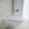Seat and cover Happy D.2 white hinges ss with SoftClose view 3