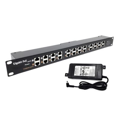PoE Texas - PoE Injector - 12 Port Gigabit Passive Midspan Injector with 48V 120 Watt UL Power Supply - Power Over Ethernet for 802.3af or at (PoE+) Devices VoIP Phone, WiFi Access Point, IP Camera
