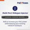 PoE Texas - PoE Injector - 12 Port Gigabit Passive Midspan Injector with 48V 120 Watt UL Power Supply - Power Over Ethernet for 802.3af or at (PoE+) Devices VoIP Phone, WiFi Access Point, IP Camera view 2