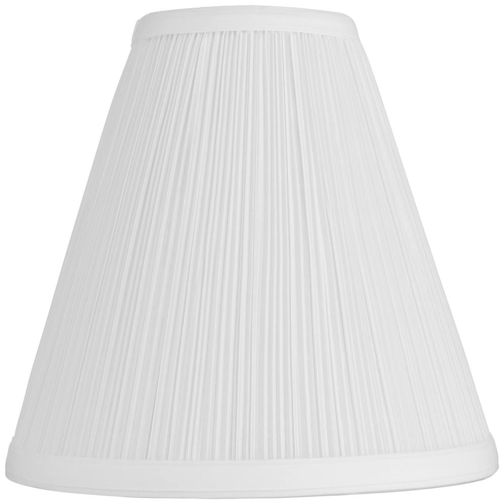 White Mushroom Pleated Large Lamp Shade 6" Top x 14" Bottom x 8" Slant (Spider) Replacement with Harp and Finial - Springcrest