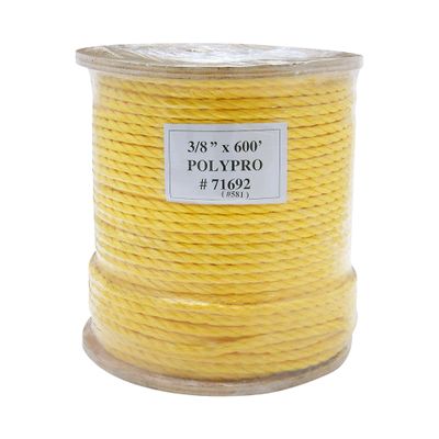 JVCC Twisted Rope (PolyPro), 3/8 in. x 200 yds. (Yellow)
