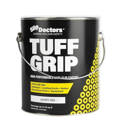 Tuff Grip Anti-Slip Paint for Ramps, Floors, Decks & Stairs Durable Non-Skid Coating for Enhanced Traction (Safety Red)