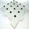 Carrara Marble Italian White Bianco Carrera Large Size Big Basketweave Mosaic Tile with Nero Black Dots Honed view 2