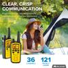 Midland - LXT600VP3 Long Range Walkie Talkie - FRS Two-Way Small Business Radio Rechargeable Portable- UTV Accessories with NOAA Weather Scan + Alert, and 36 Channels (Yellow/Black, 2 Radios) view 3