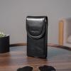 Hengwin Genuine Leather Cell Phone Holster for Belt Men, Vertical Phone Holder Belt Pouch Fits for iPhone 15 Pro Max 14 Pro Max 13 Pro Max Samsung Galaxy S24 Ultra Note9 Case with Belt Clip (Black) view 2