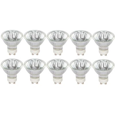 Simba Lighting Halogen GU10 35W Spotlight 120V MR16, Glass Cover, 10 Pack