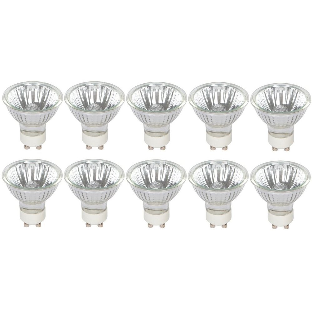Simba Lighting Halogen GU10 35W Spotlight 120V MR16, Glass Cover, 10 Pack