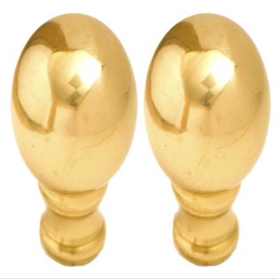 Royal Designs Medium Ball Lamp Finial Polished Brass, 2-Pack, F-106PB-2
