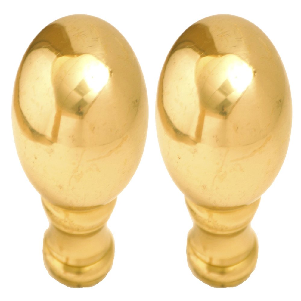 Royal Designs Medium Ball Lamp Finial Polished Brass, 2-Pack, F-106PB-2