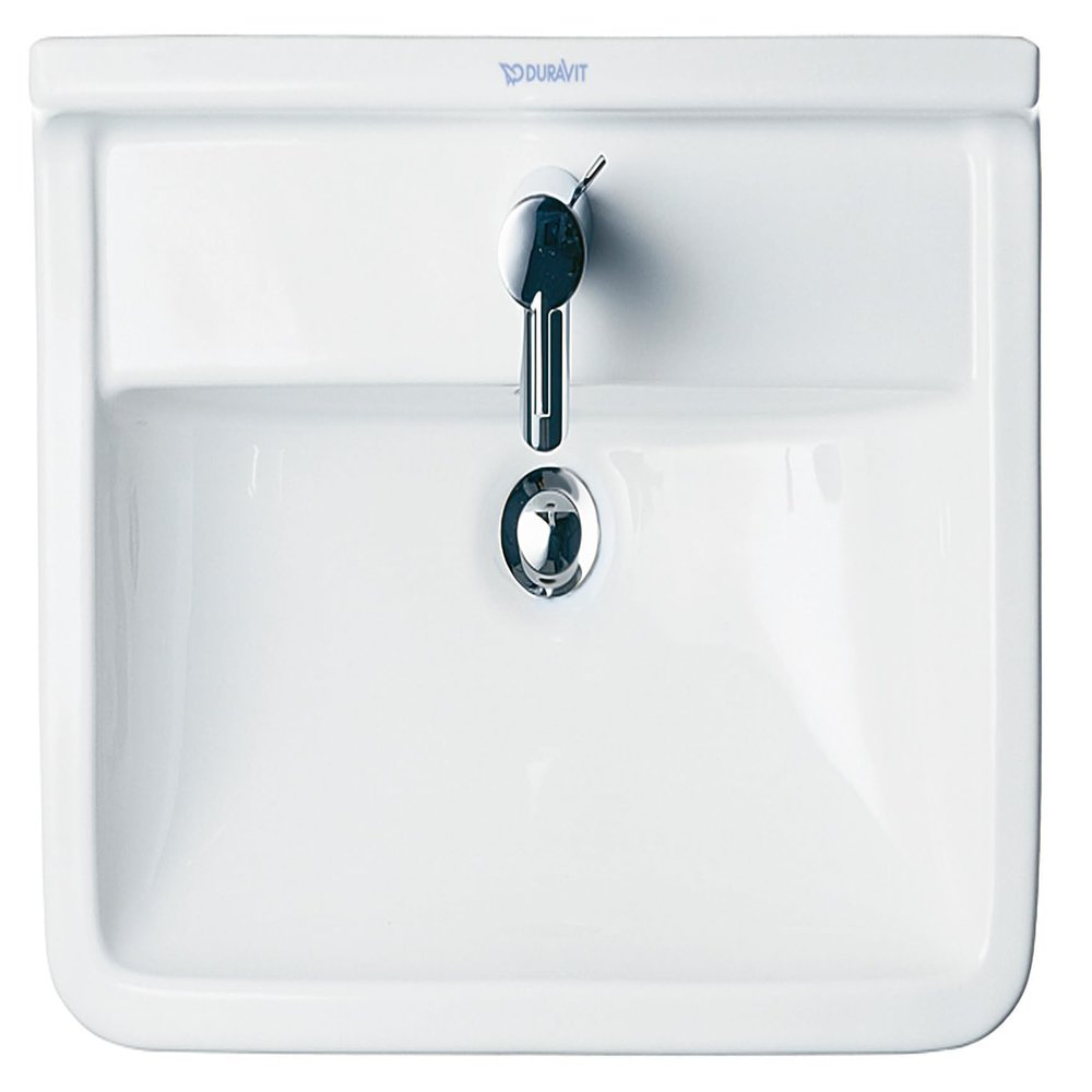 Duravit Starck 3 21 5/8" Rectangular Wall Mounted Sink in White with Single Faucet Hole and with Overflow