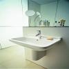 Duravit Starck 3 21 5/8" Rectangular Wall Mounted Sink in White with Single Faucet Hole and with Overflow view 2