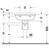 Duravit Starck 3 21 5/8" Rectangular Wall Mounted Sink in White with Single Faucet Hole and with Overflow view 3